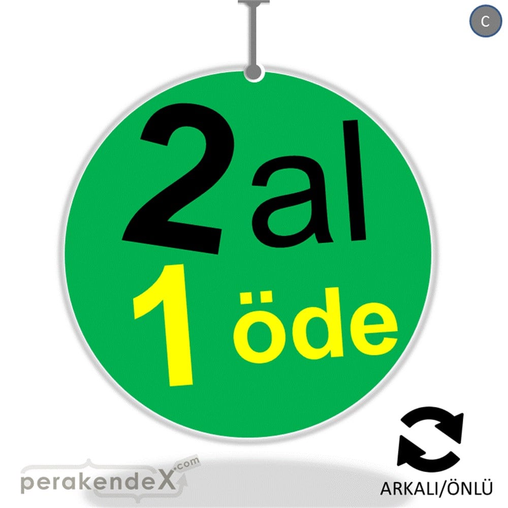 2 al 1 öde DÖNKARTI -oval,çift yön baskı