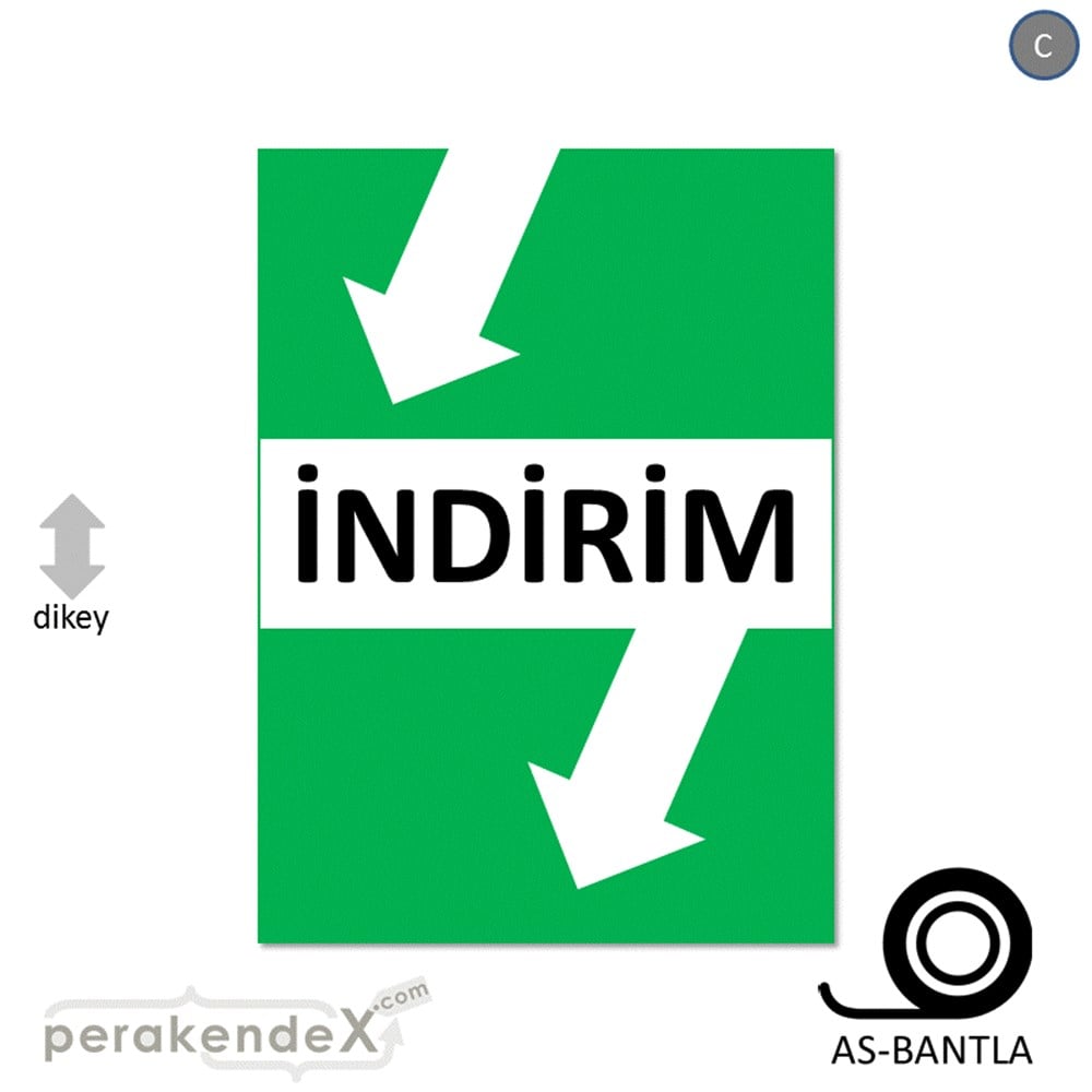 2 oklu indirim POSTERİ -dikdörtgen,tek yön baskı