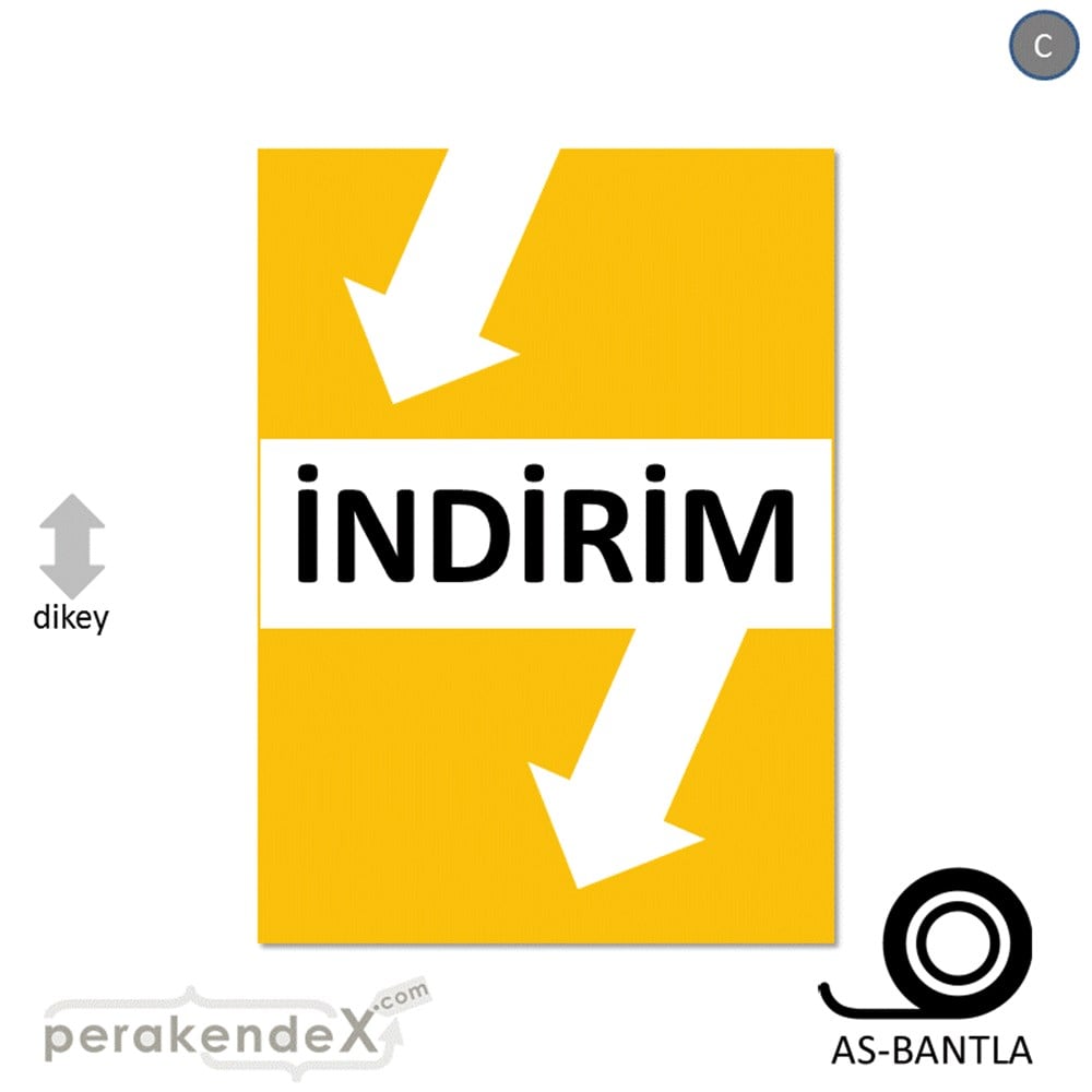 2 oklu indirim POSTERİ -dikdörtgen,tek yön baskı