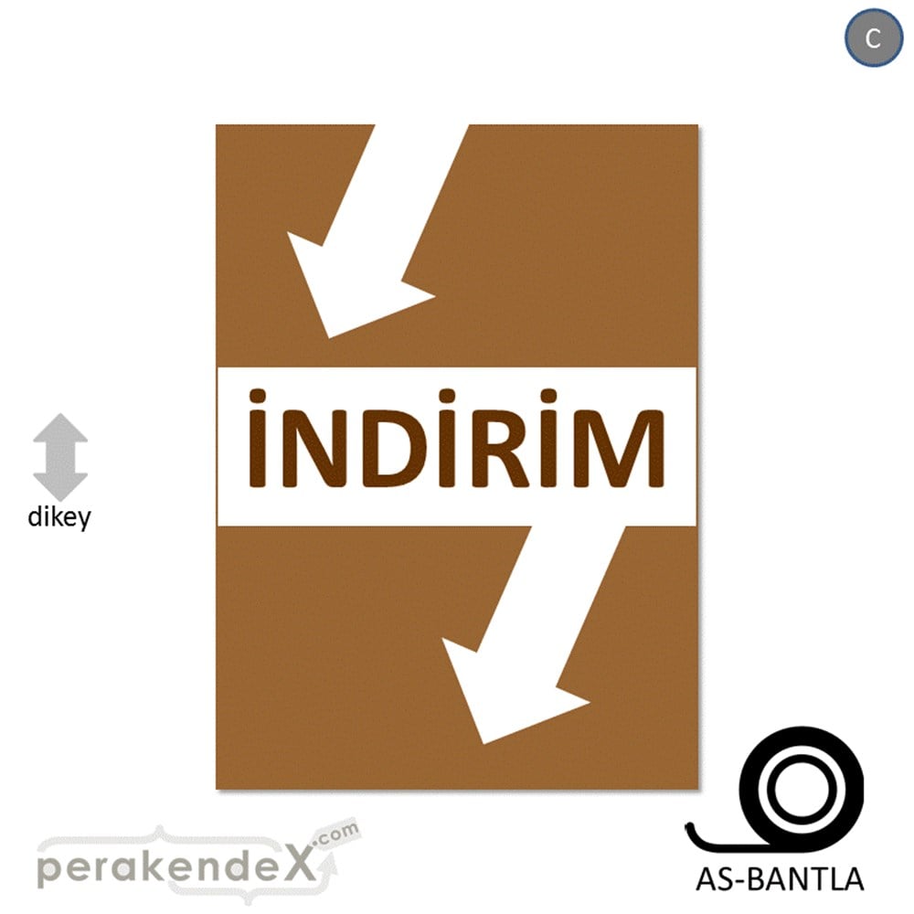 2 oklu indirim POSTERİ -dikdörtgen,tek yön baskı
