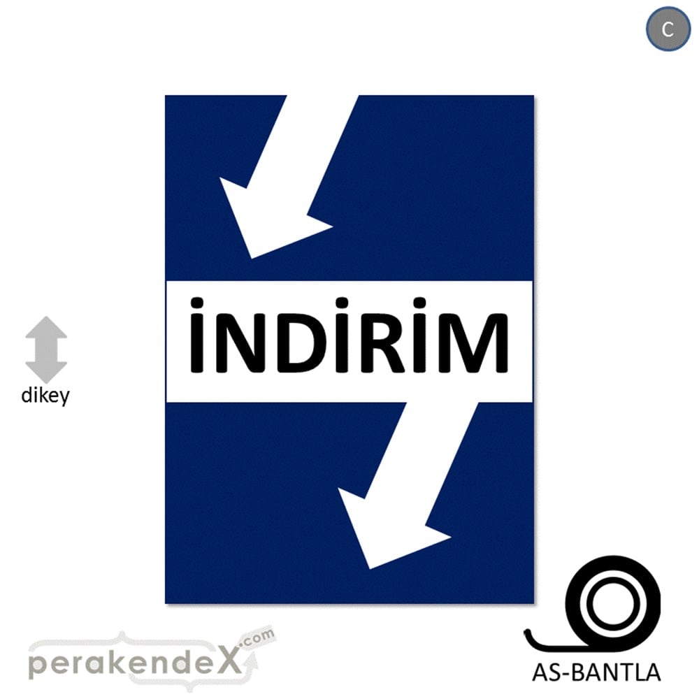 2 oklu indirim POSTERİ -dikdörtgen,tek yön baskı