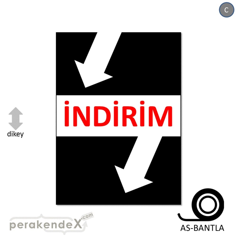 2 oklu indirim POSTERİ -dikdörtgen,tek yön baskı