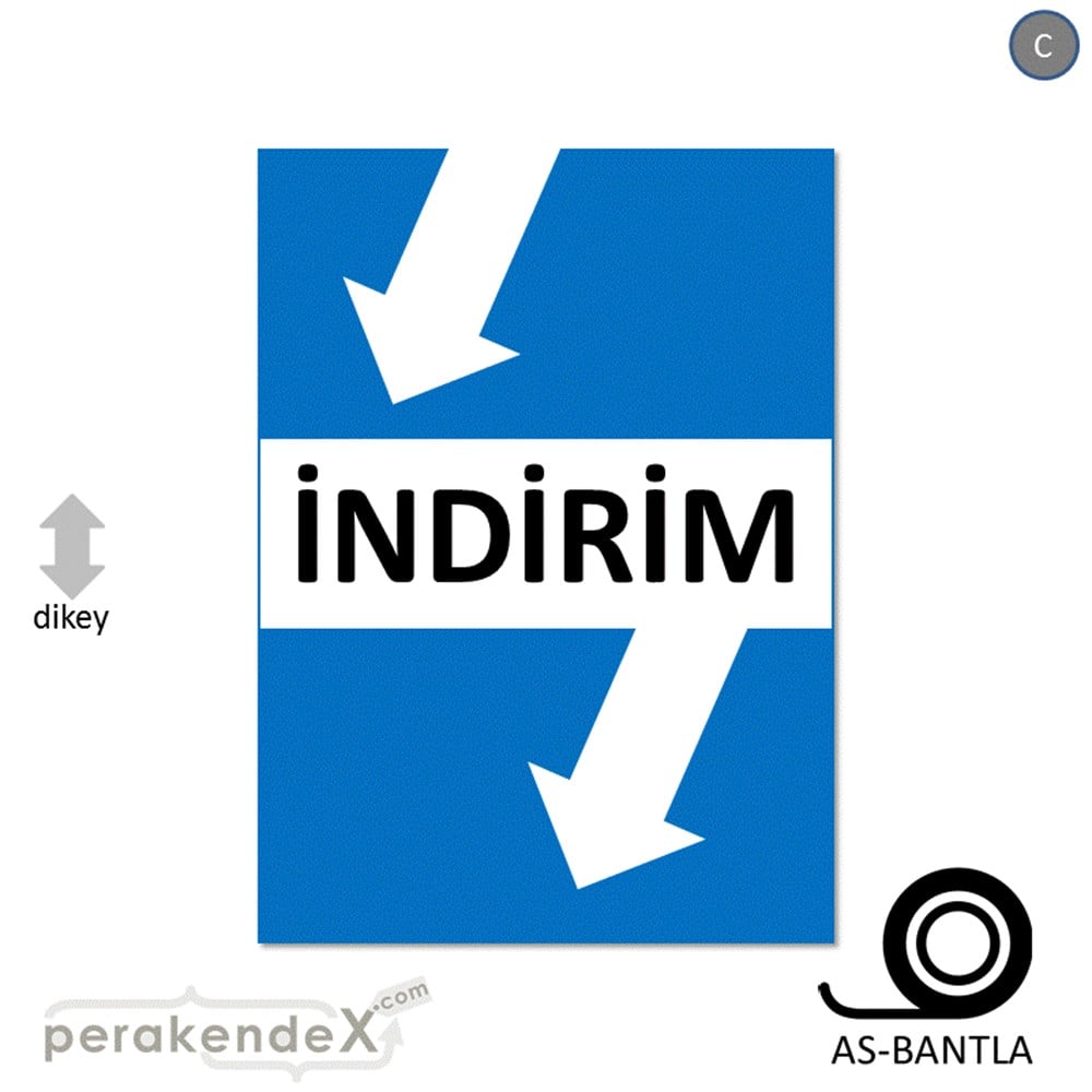 2 oklu indirim POSTERİ -dikdörtgen,tek yön baskı