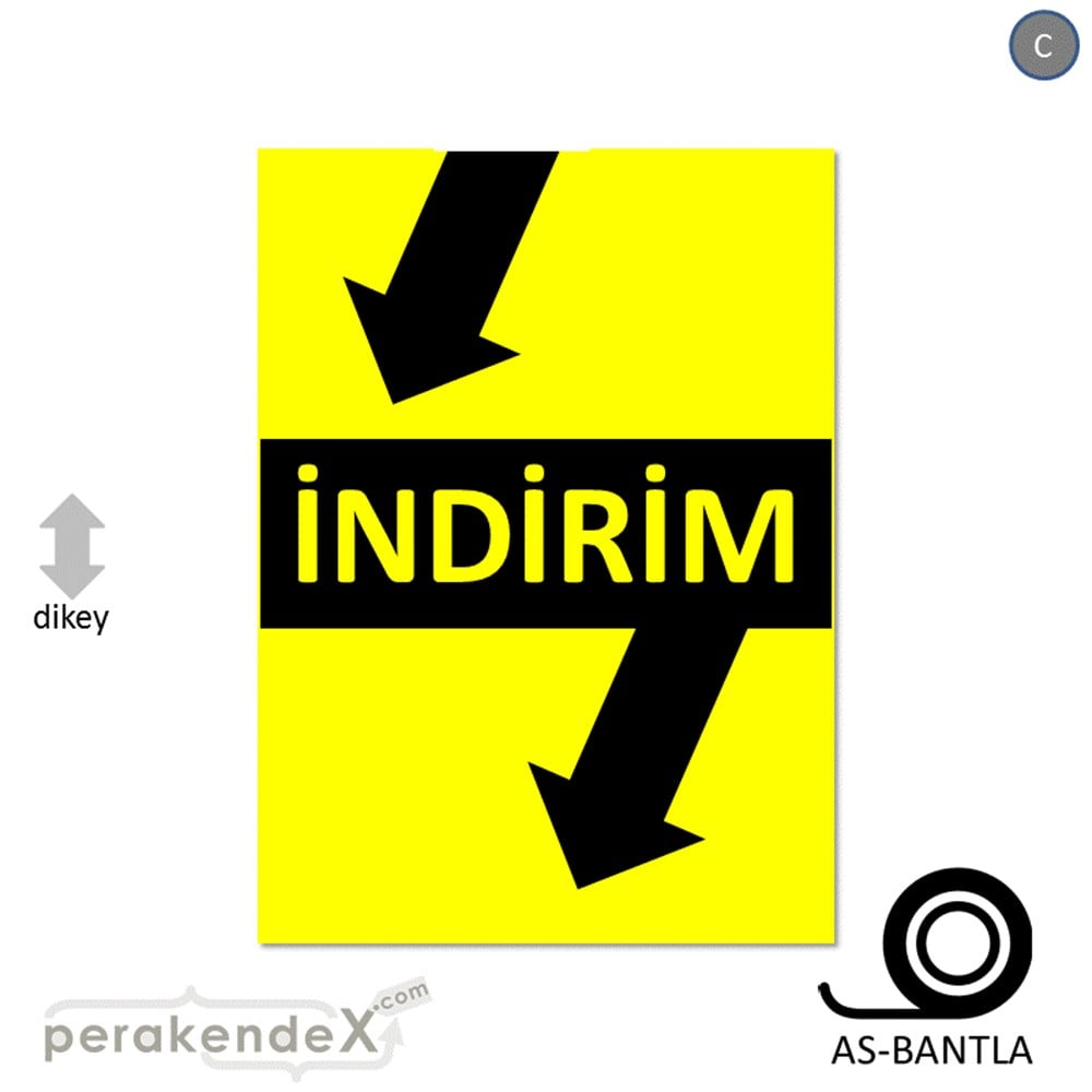 2 oklu indirim POSTERİ -dikdörtgen,tek yön baskı