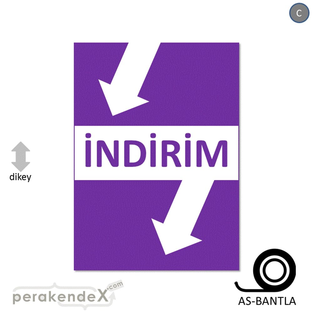 2 oklu indirim POSTERİ -dikdörtgen,tek yön baskı