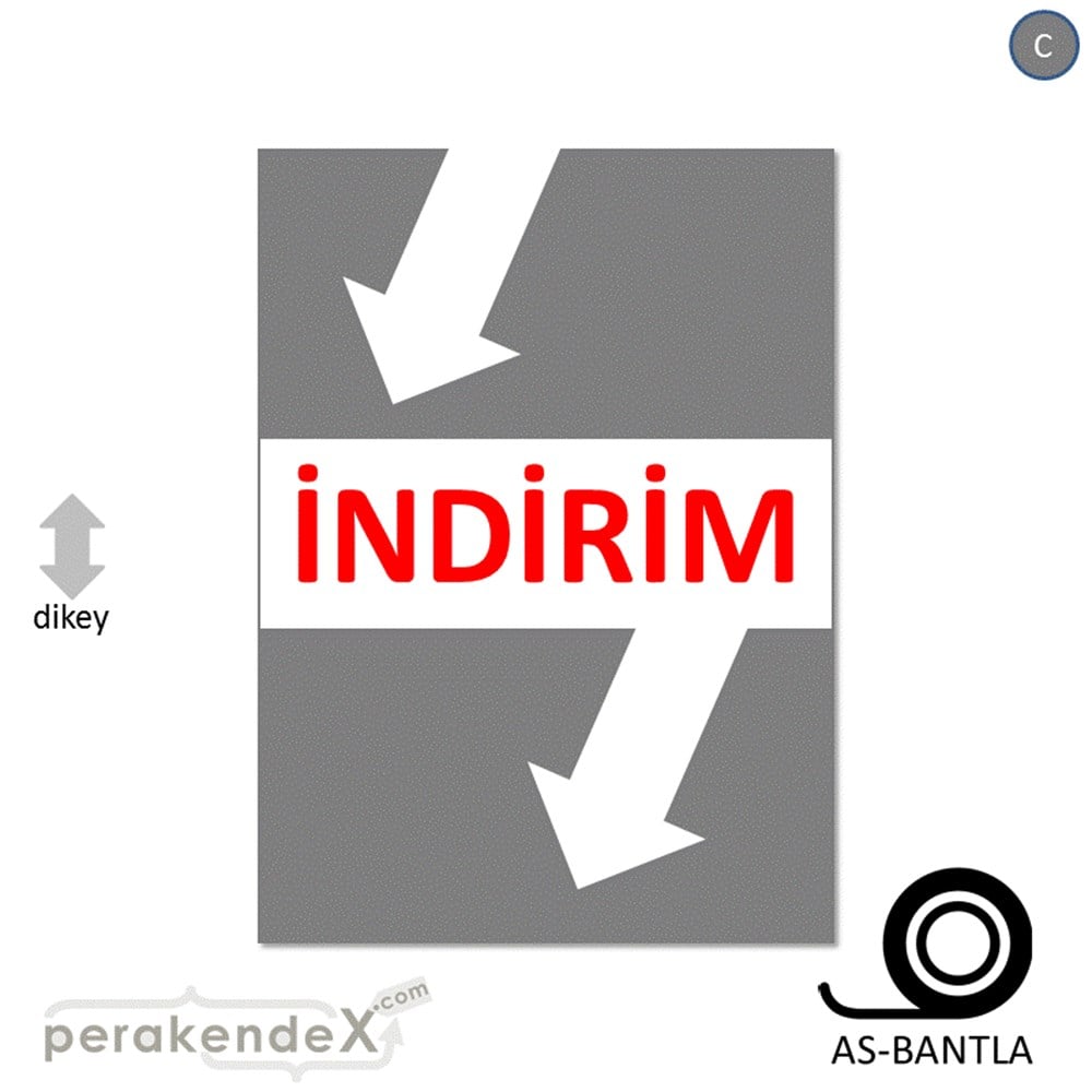 2 oklu indirim POSTERİ -dikdörtgen,tek yön baskı