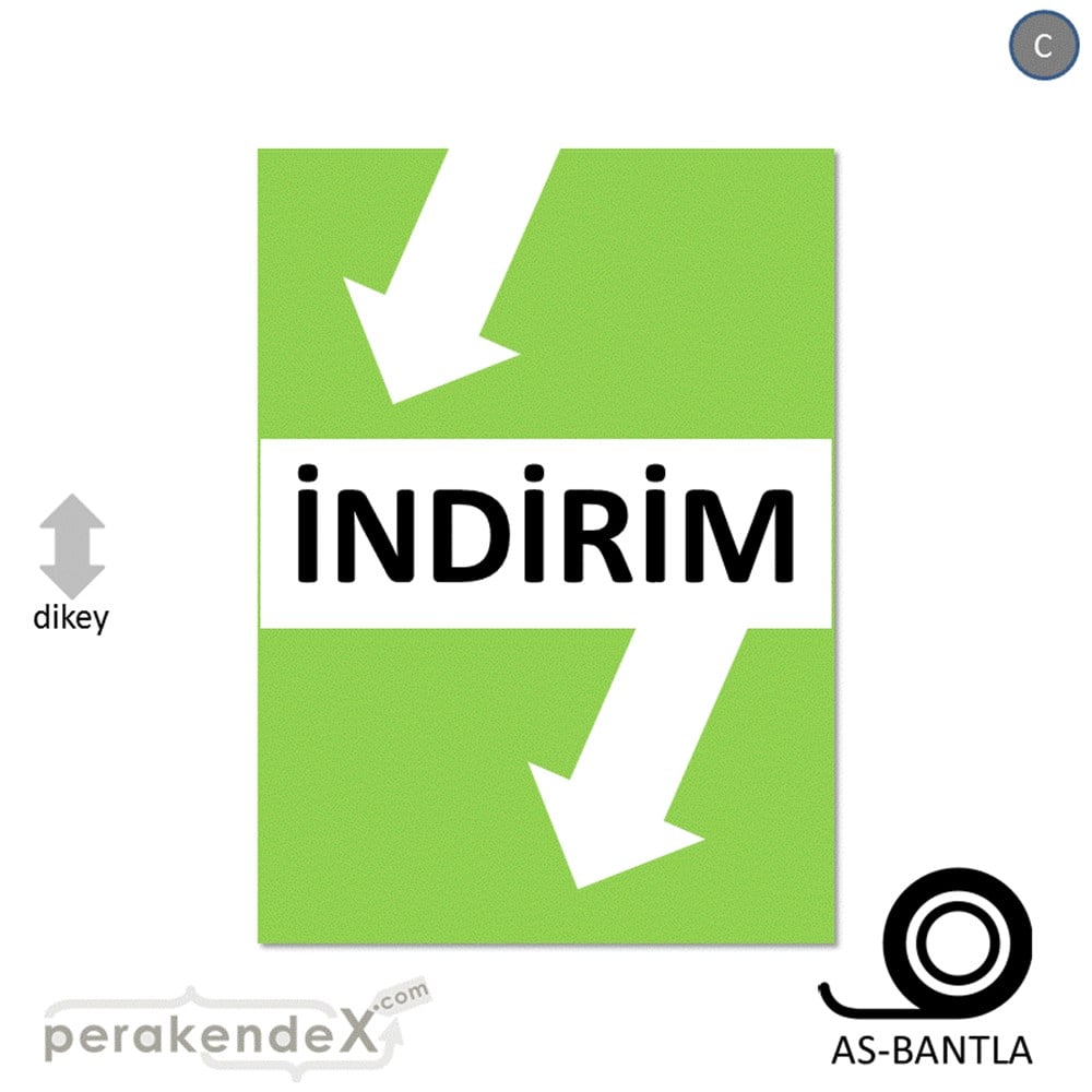 2 oklu indirim POSTERİ -dikdörtgen,tek yön baskı
