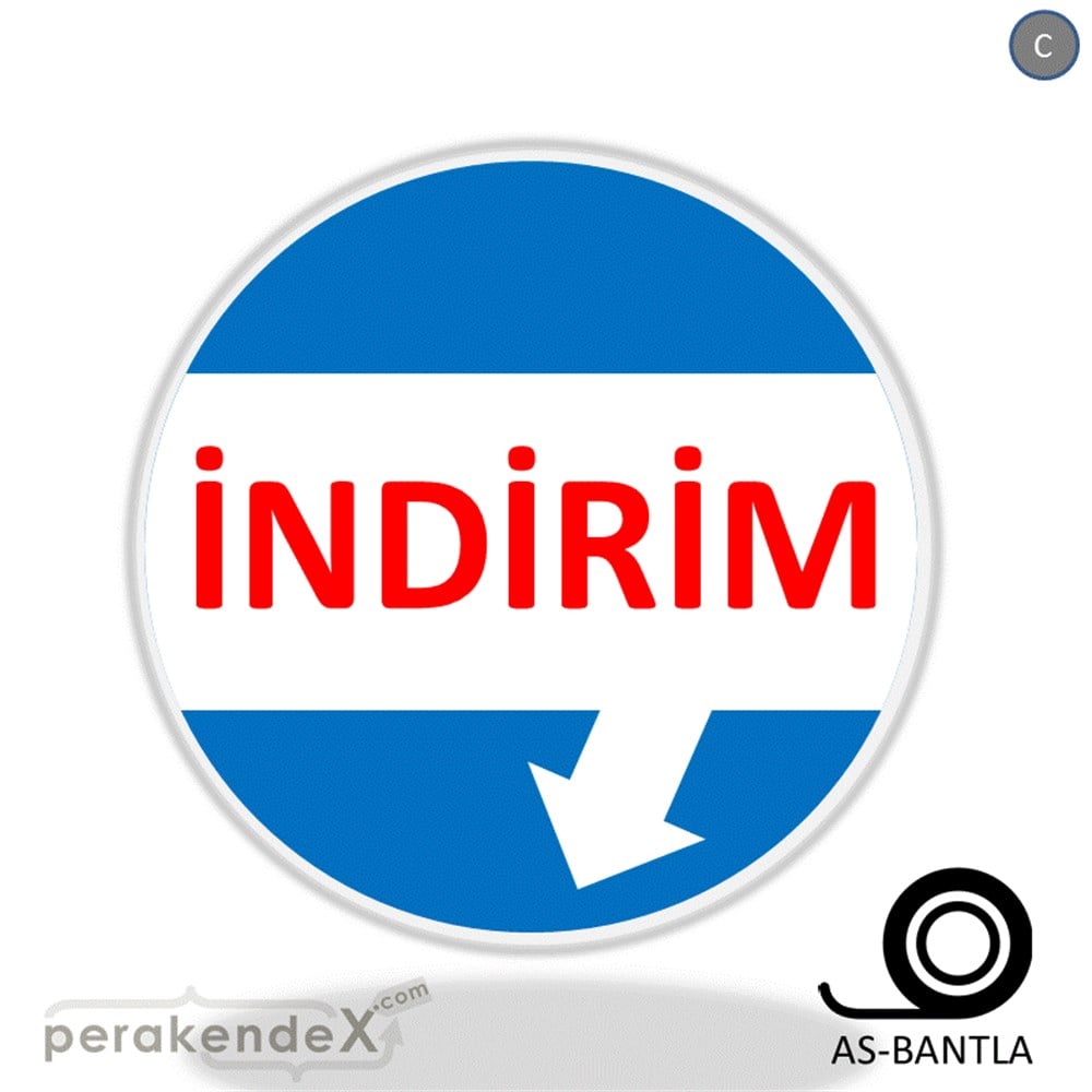 2 oklu indirim SERT PLASTİK POSTER -oval,tek yön baskı