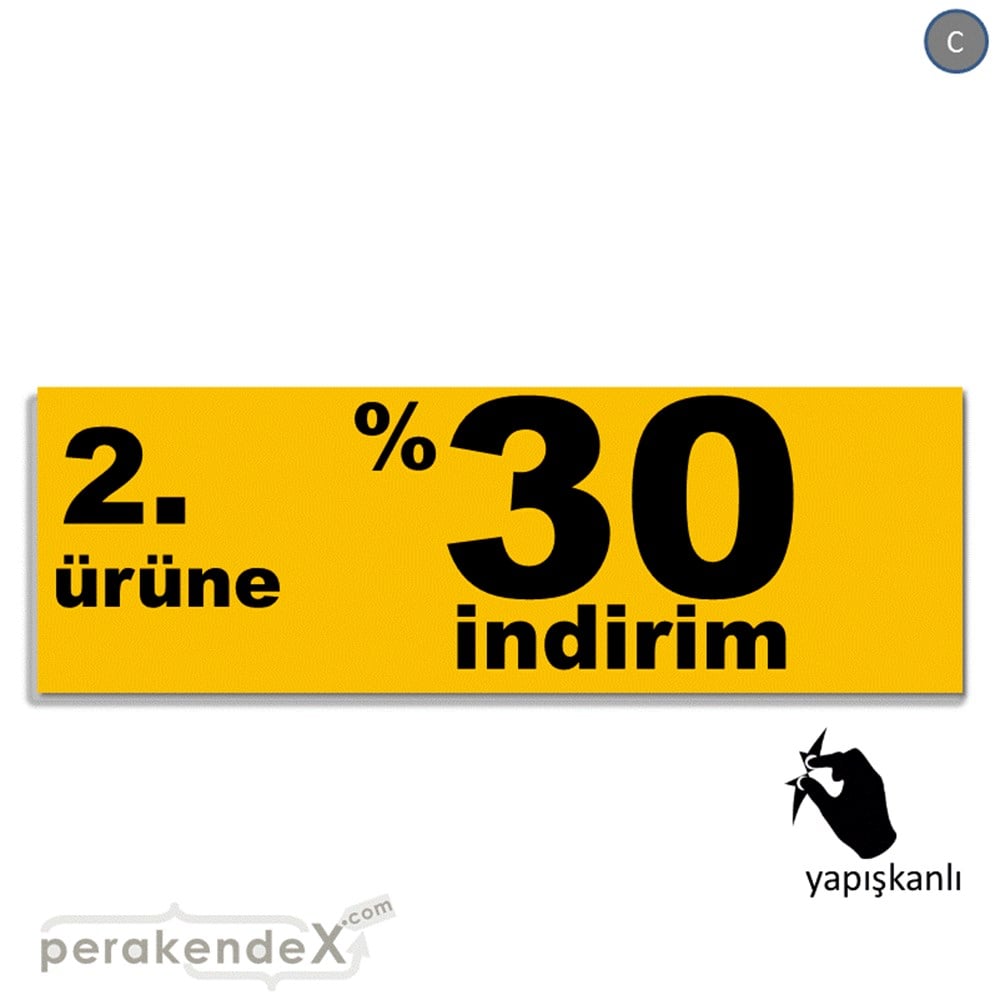 2. ürüne yüzde 30 indirim CAMA YAPIŞAN FOLYO BANNER -dikdörtgen,tek yön baskı