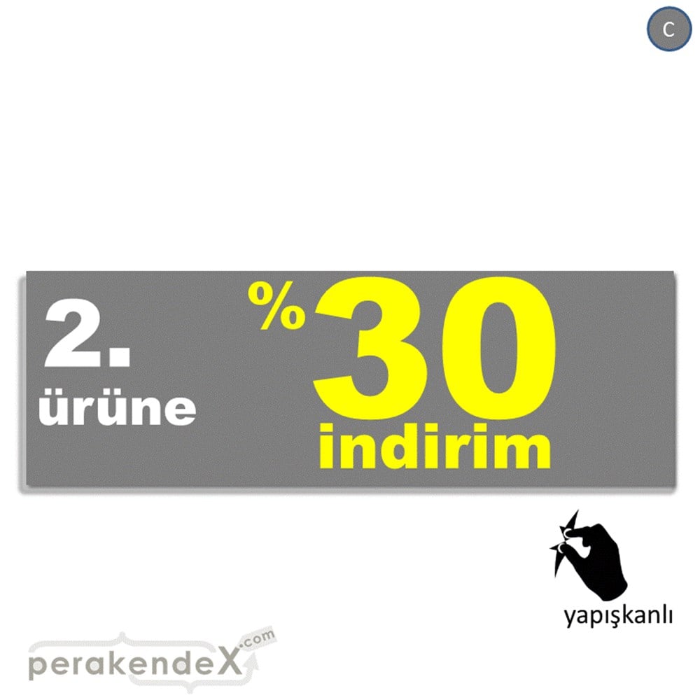 2. ürüne yüzde 30 indirim CAMA YAPIŞAN FOLYO BANNER -dikdörtgen,tek yön baskı
