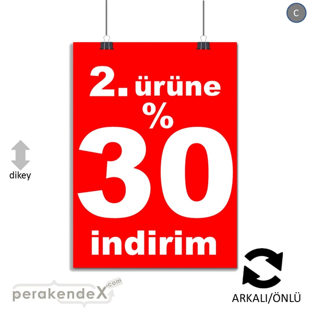 2. ürüne yüzde 30 indirim POSTERİ -dikdörtgen,çift yön baskı