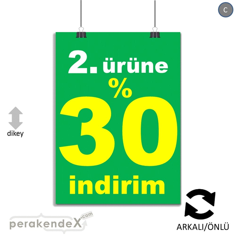 2. ürüne yüzde 30 indirim POSTERİ -dikdörtgen,çift yön baskı
