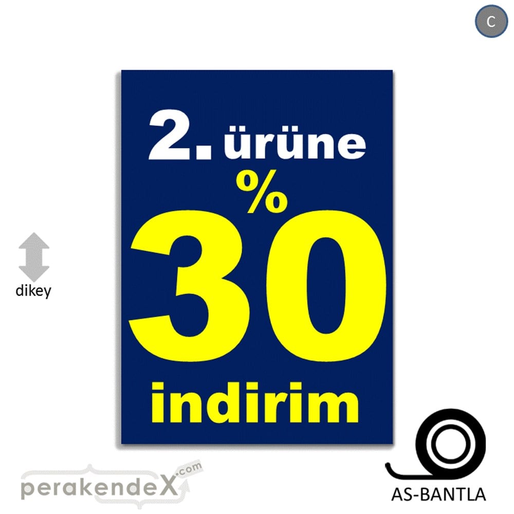 2. ürüne yüzde 30 indirim POSTERİ -dikdörtgen,tek yön baskı