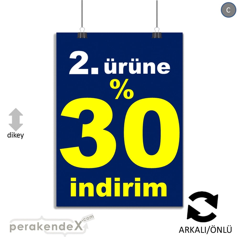 2. ürüne yüzde 30 indirim POSTERİ -dikdörtgen,çift yön baskı