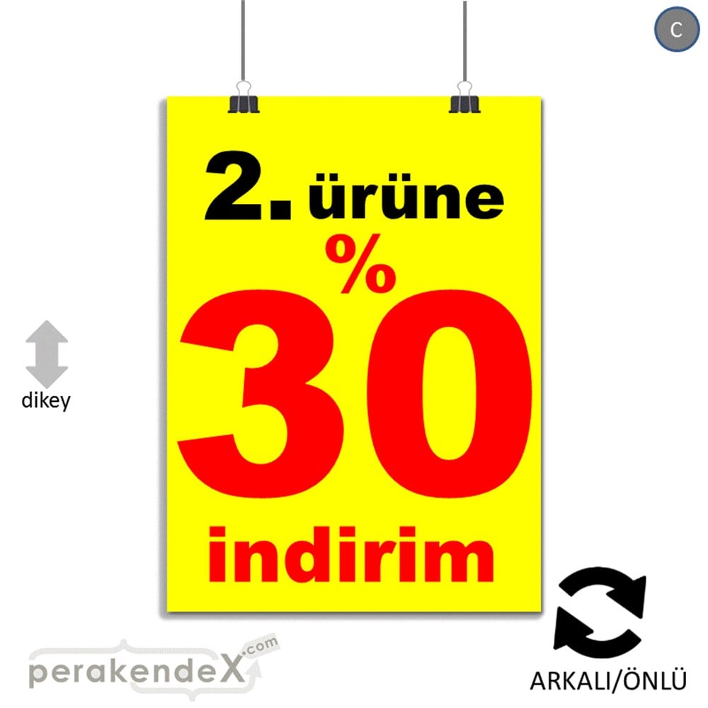 2. ürüne yüzde 30 indirim POSTERİ -dikdörtgen,çift yön baskı