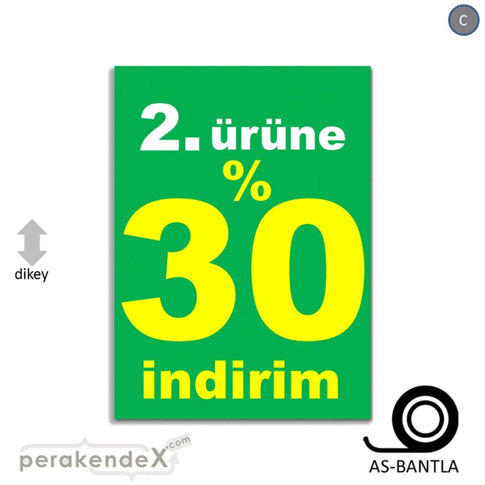 2. ürüne yüzde 30 indirim POSTERİ -dikdörtgen,tek yön baskı