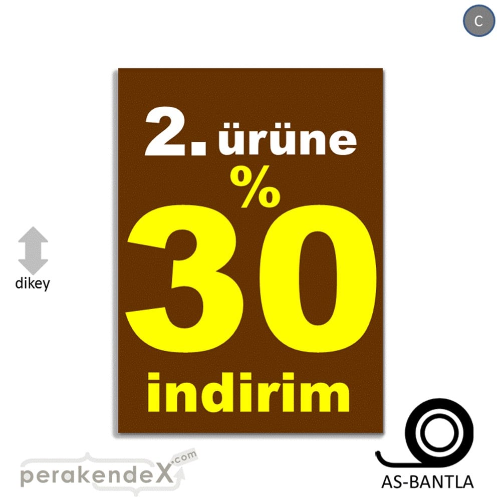2. ürüne yüzde 30 indirim POSTERİ -dikdörtgen,tek yön baskı