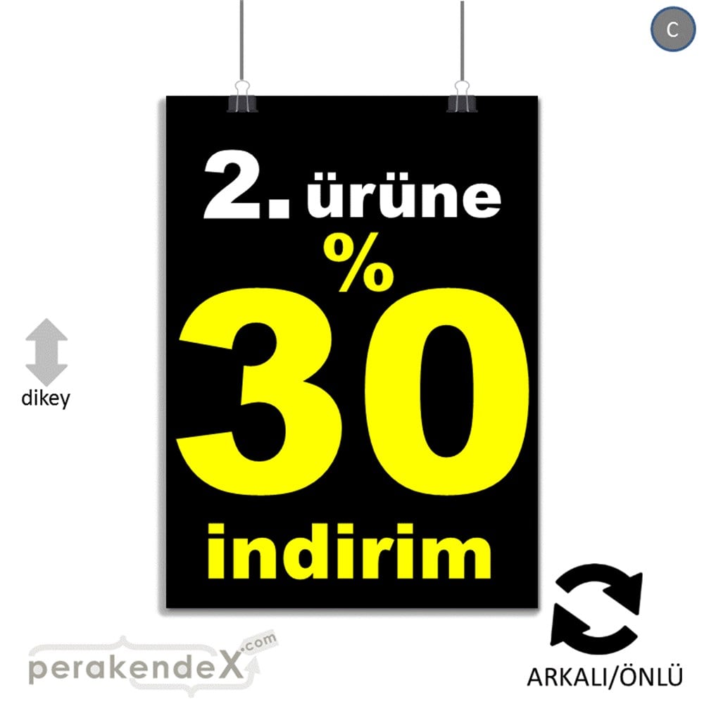 2. ürüne yüzde 30 indirim POSTERİ -dikdörtgen,çift yön baskı