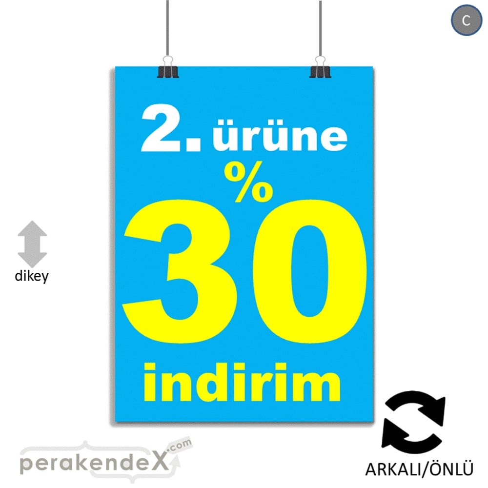2. ürüne yüzde 30 indirim POSTERİ -dikdörtgen,çift yön baskı