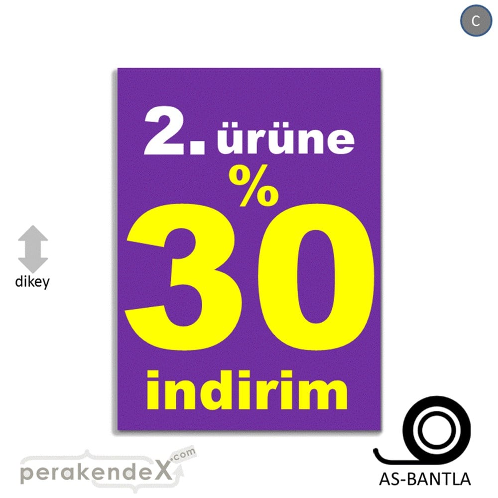 2. ürüne yüzde 30 indirim POSTERİ -dikdörtgen,tek yön baskı
