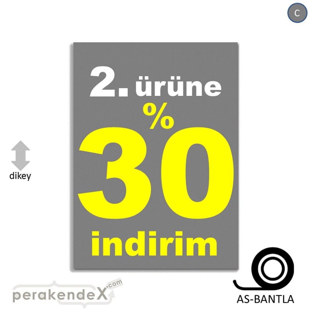 2. ürüne yüzde 30 indirim POSTERİ -dikdörtgen,tek yön baskı