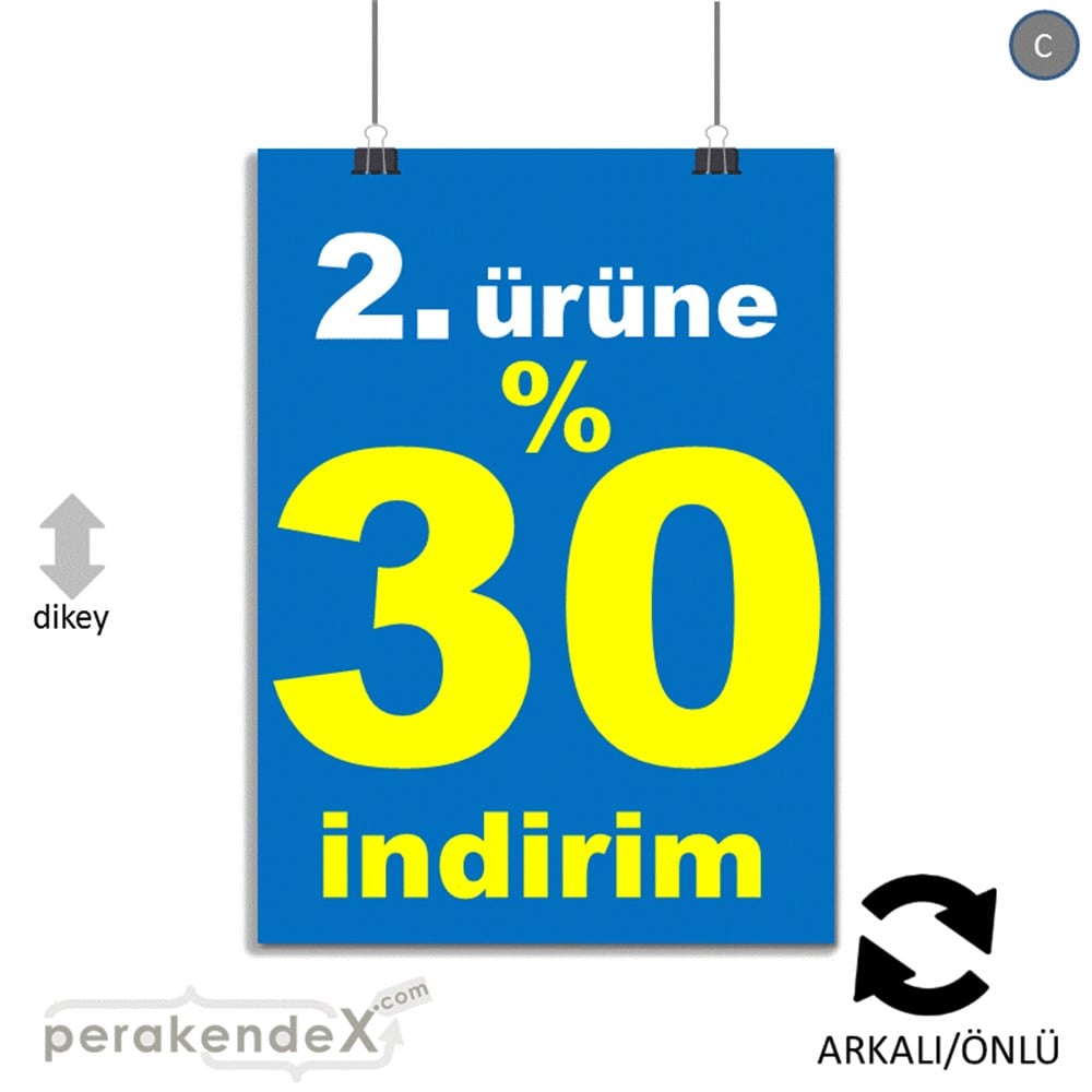 2. ürüne yüzde 30 indirim POSTERİ -dikdörtgen,çift yön baskı