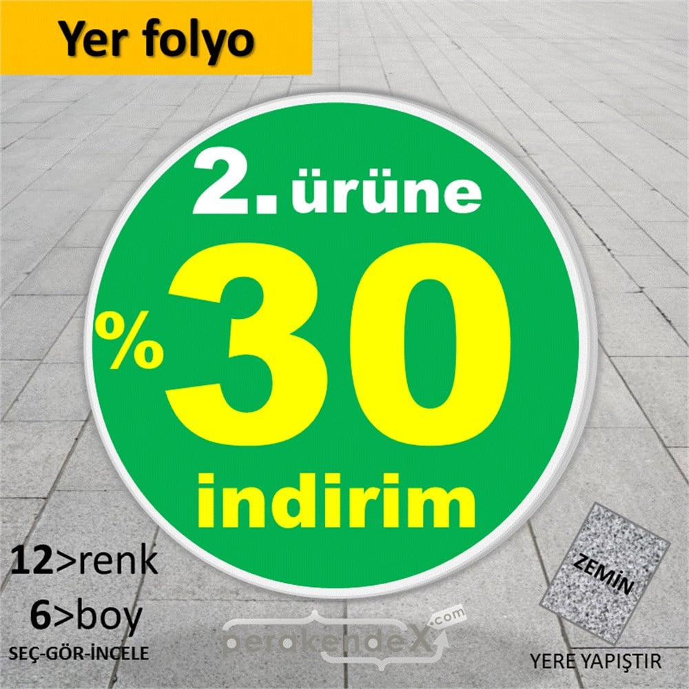 2. ürüne yüzde 30 indirim YER ZEMİNE YAPIŞIR -oval,tek yön baskı