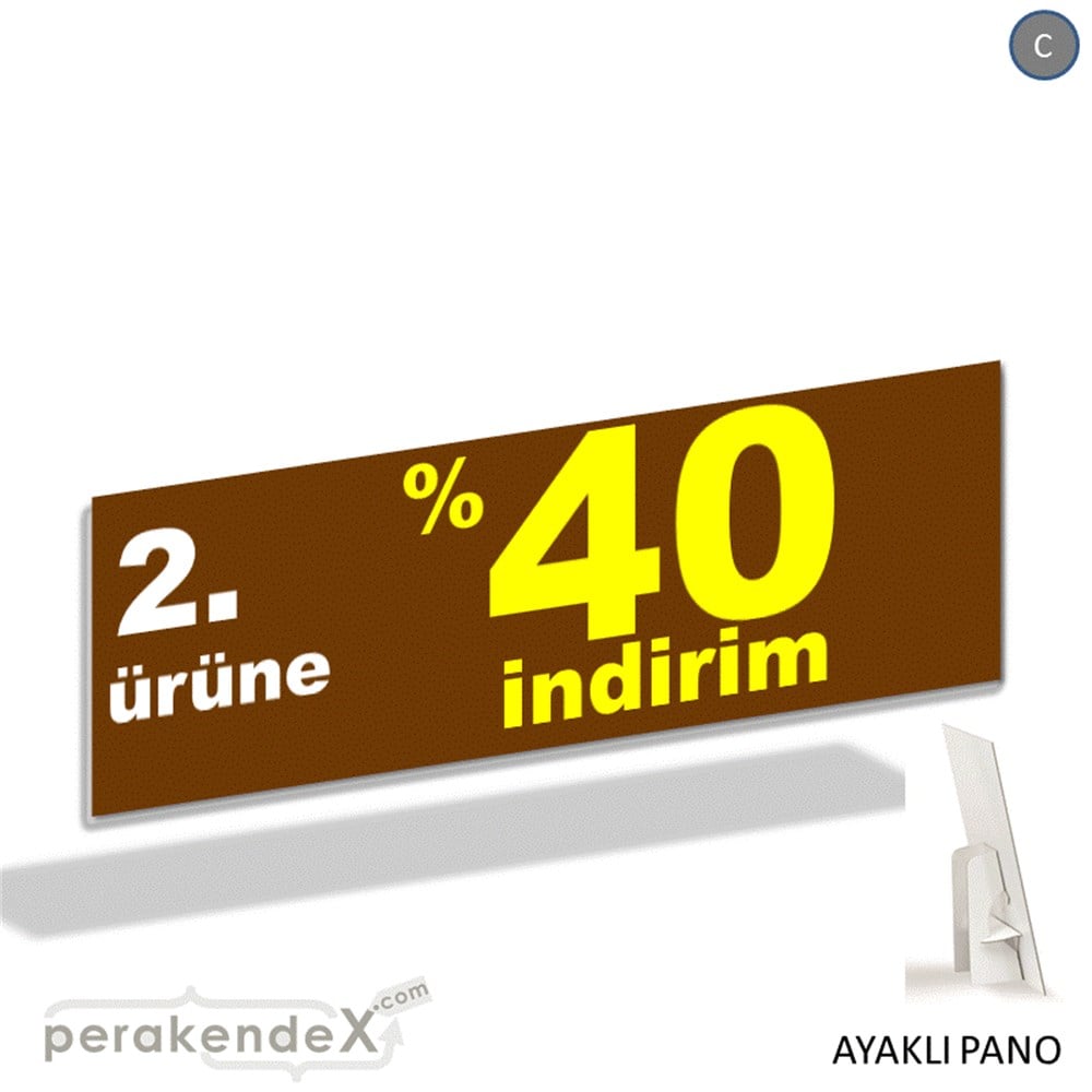 2. ürüne yüzde 40 indirim AYAKLI REKLAM BANNER -dikdörtgen,tek yön baskı