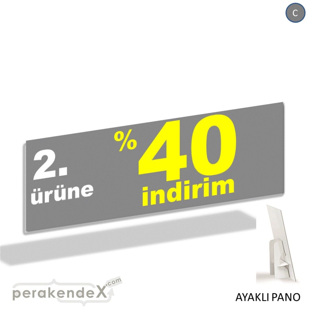 2. ürüne yüzde 40 indirim AYAKLI REKLAM BANNER -dikdörtgen,tek yön baskı