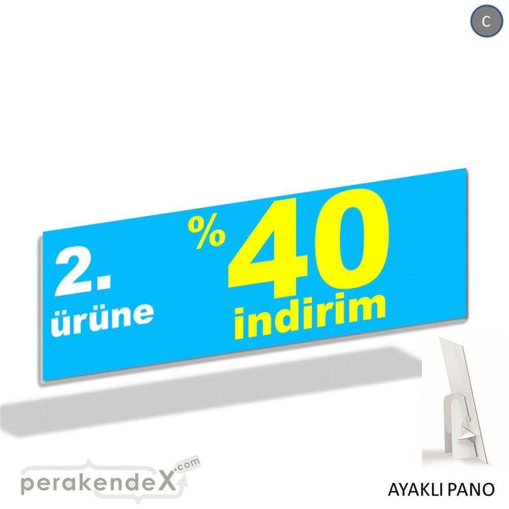 2. ürüne yüzde 40 indirim AYAKLI REKLAM BANNER -dikdörtgen,tek yön baskı