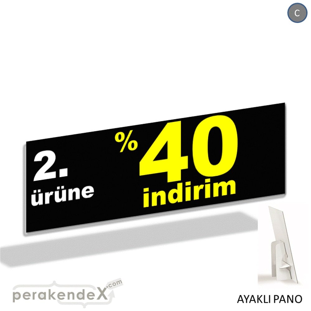 2. ürüne yüzde 40 indirim AYAKLI REKLAM BANNER -dikdörtgen,tek yön baskı