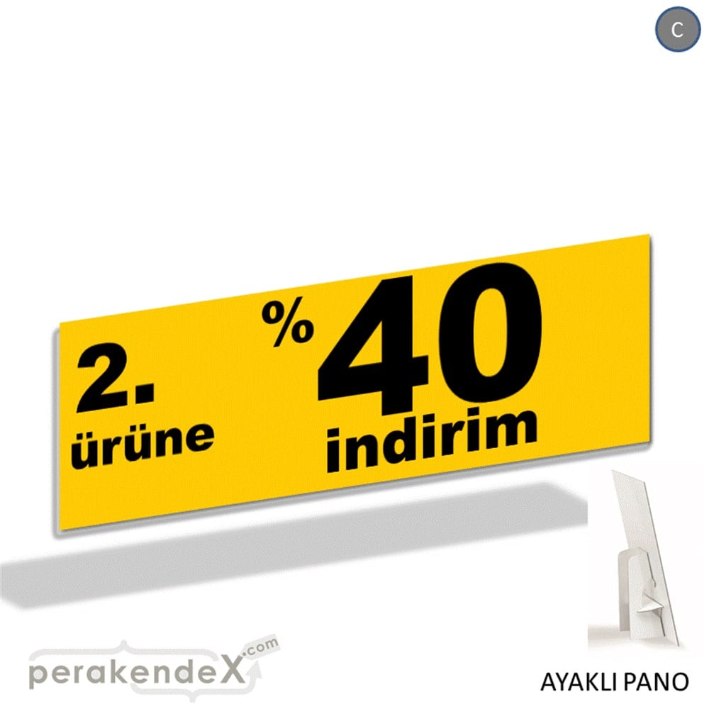 2. ürüne yüzde 40 indirim AYAKLI REKLAM BANNER -dikdörtgen,tek yön baskı