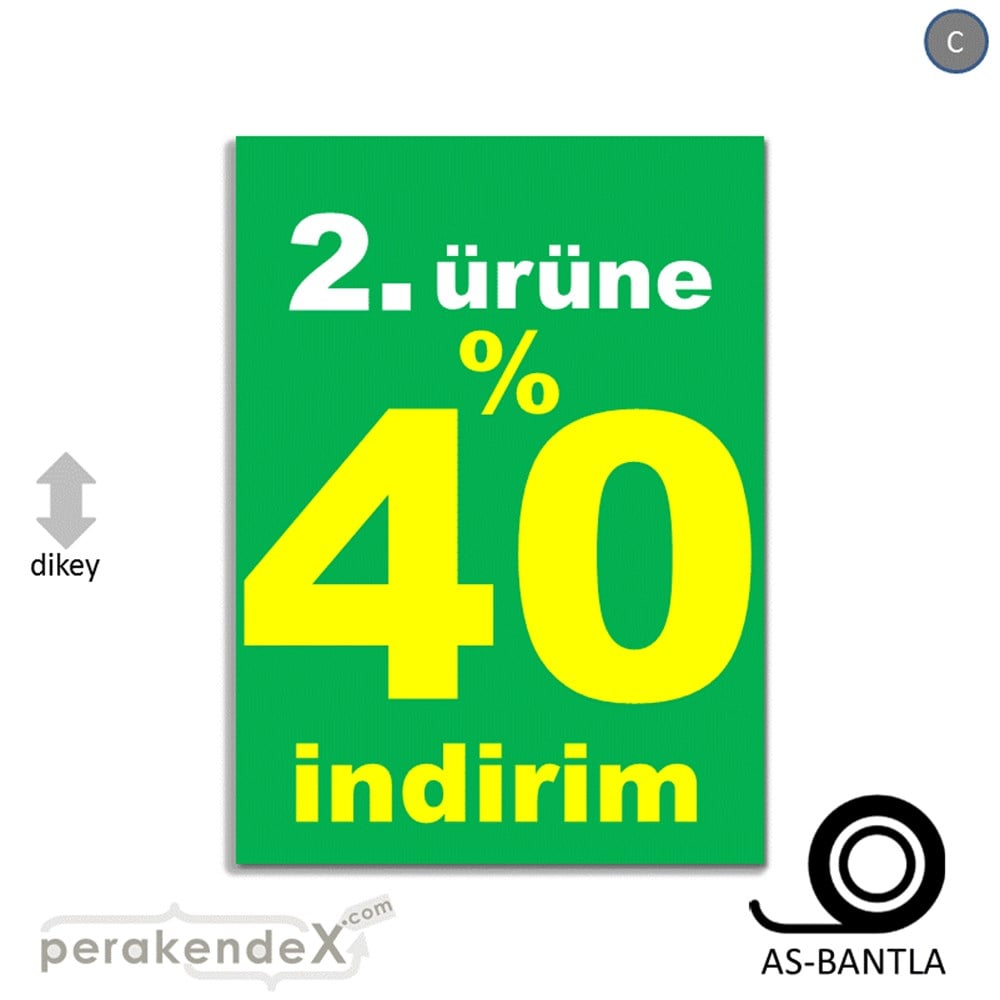 2. ürüne yüzde 40 indirim POSTERİ -dikdörtgen,tek yön baskı