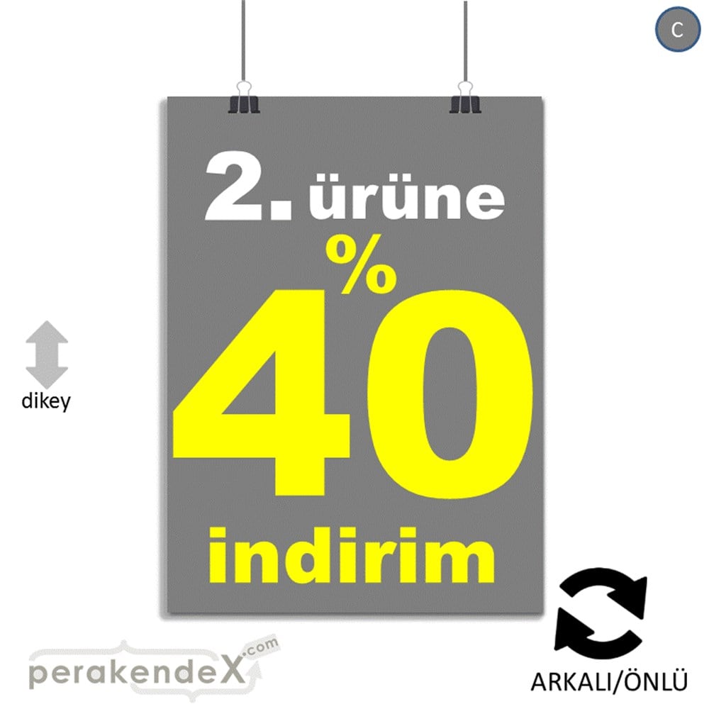 2. ürüne yüzde 40 indirim POSTERİ -dikdörtgen,çift yön baskı