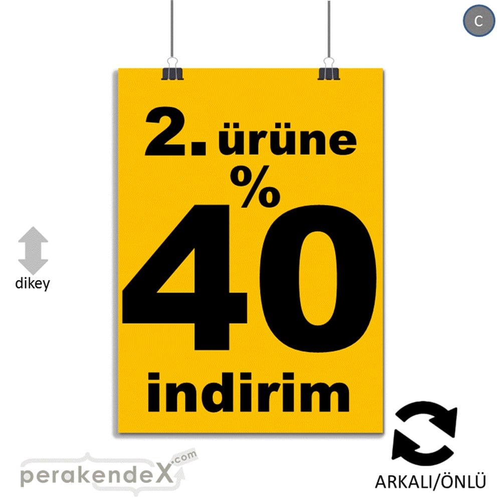 2. ürüne yüzde 40 indirim POSTERİ -dikdörtgen,çift yön baskı