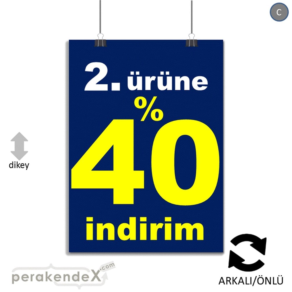2. ürüne yüzde 40 indirim POSTERİ -dikdörtgen,çift yön baskı