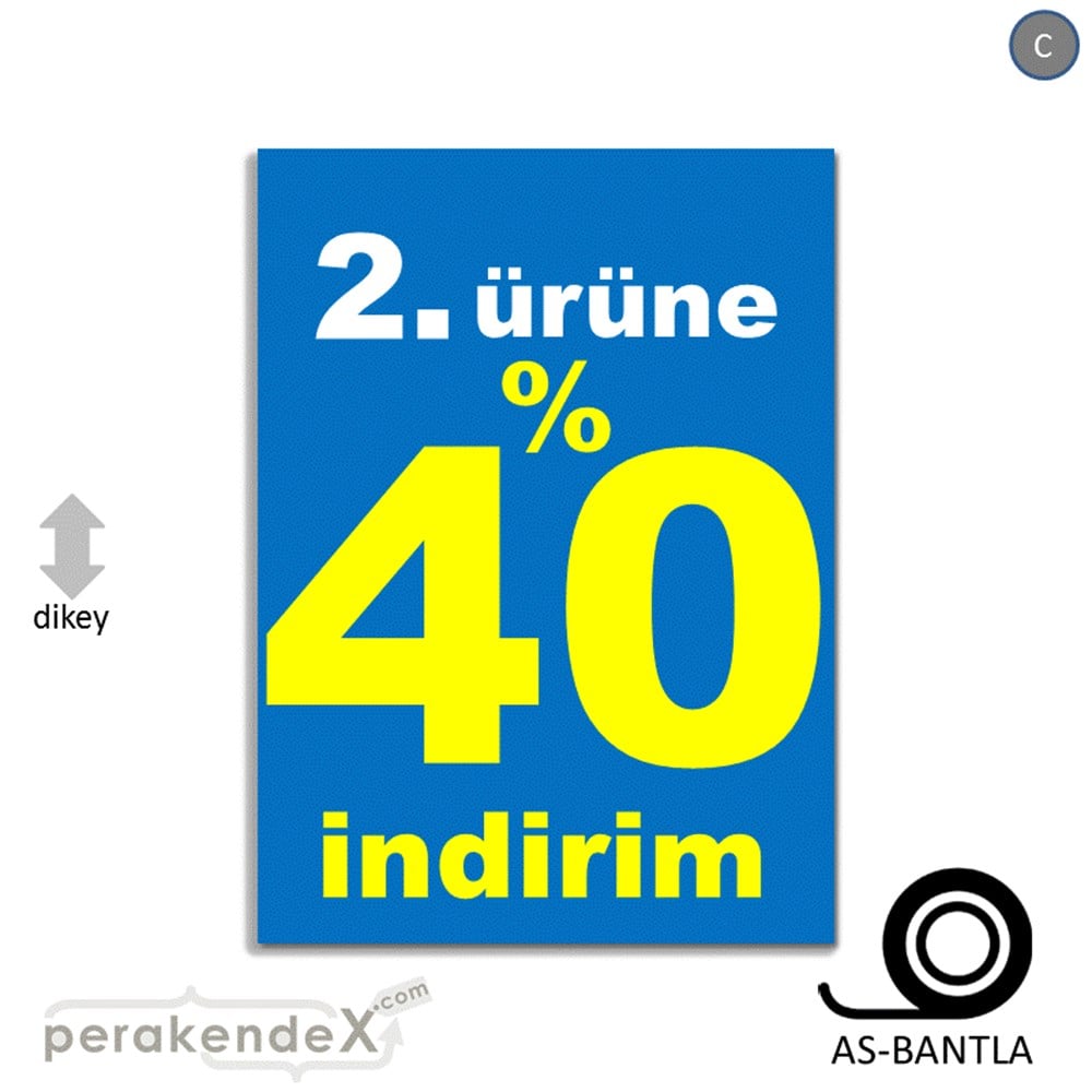 2. ürüne yüzde 40 indirim POSTERİ -dikdörtgen,tek yön baskı