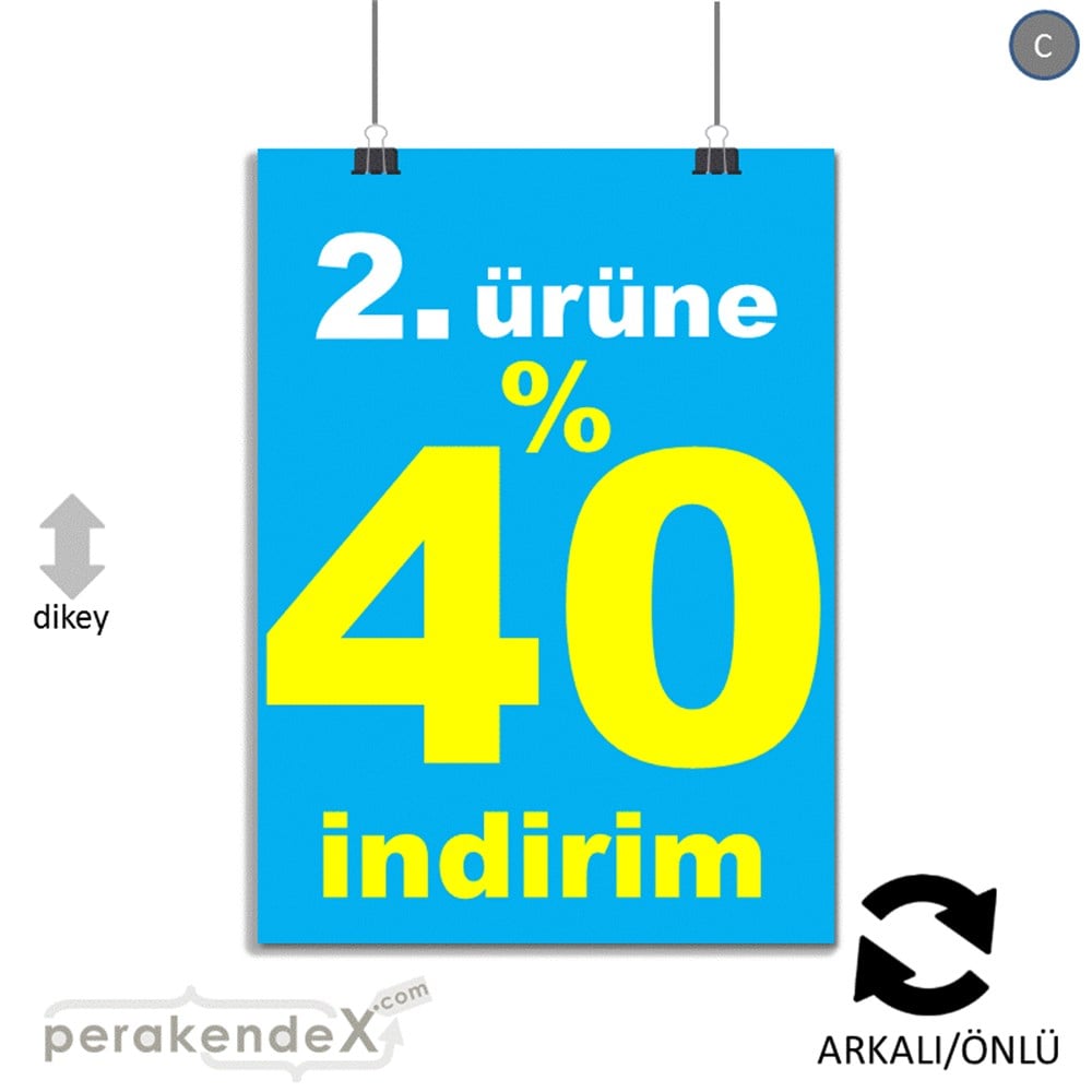 2. ürüne yüzde 40 indirim POSTERİ -dikdörtgen,çift yön baskı
