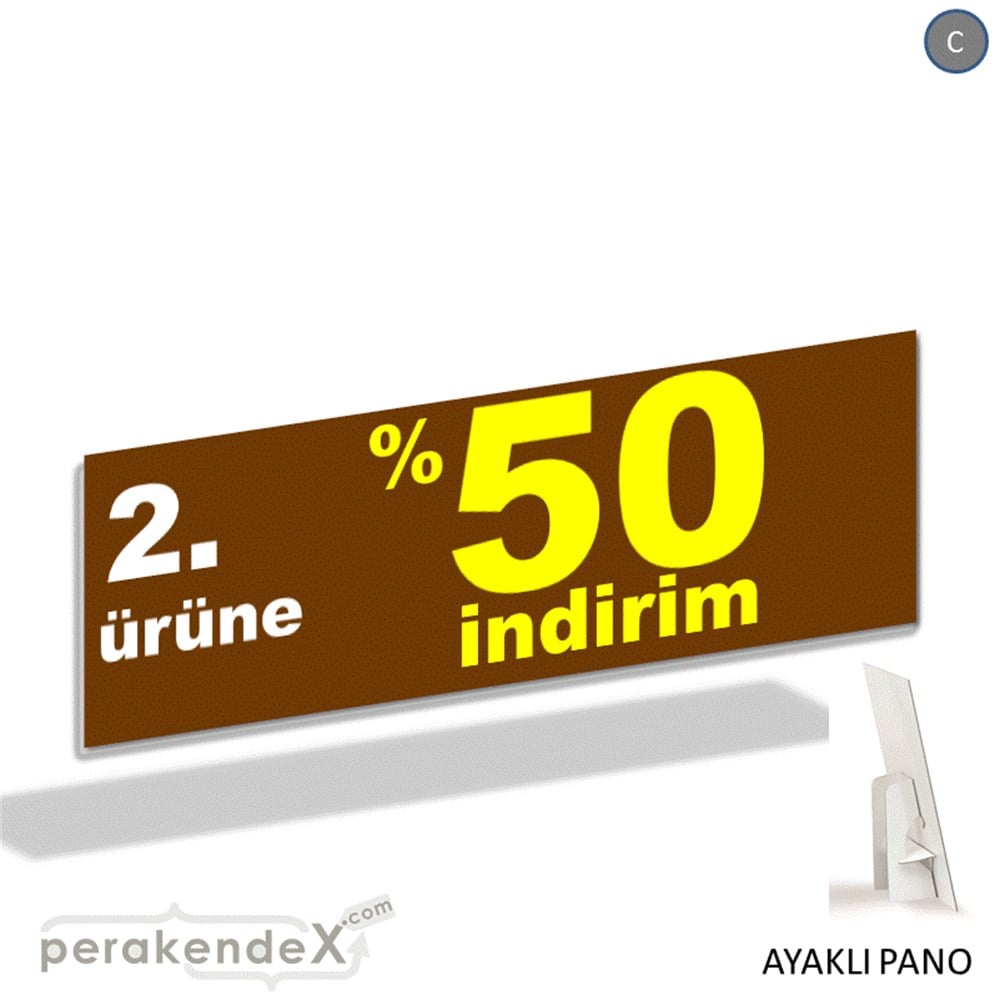 2. ürüne yüzde 50 indirim AYAKLI REKLAM BANNER -dikdörtgen,tek yön baskı