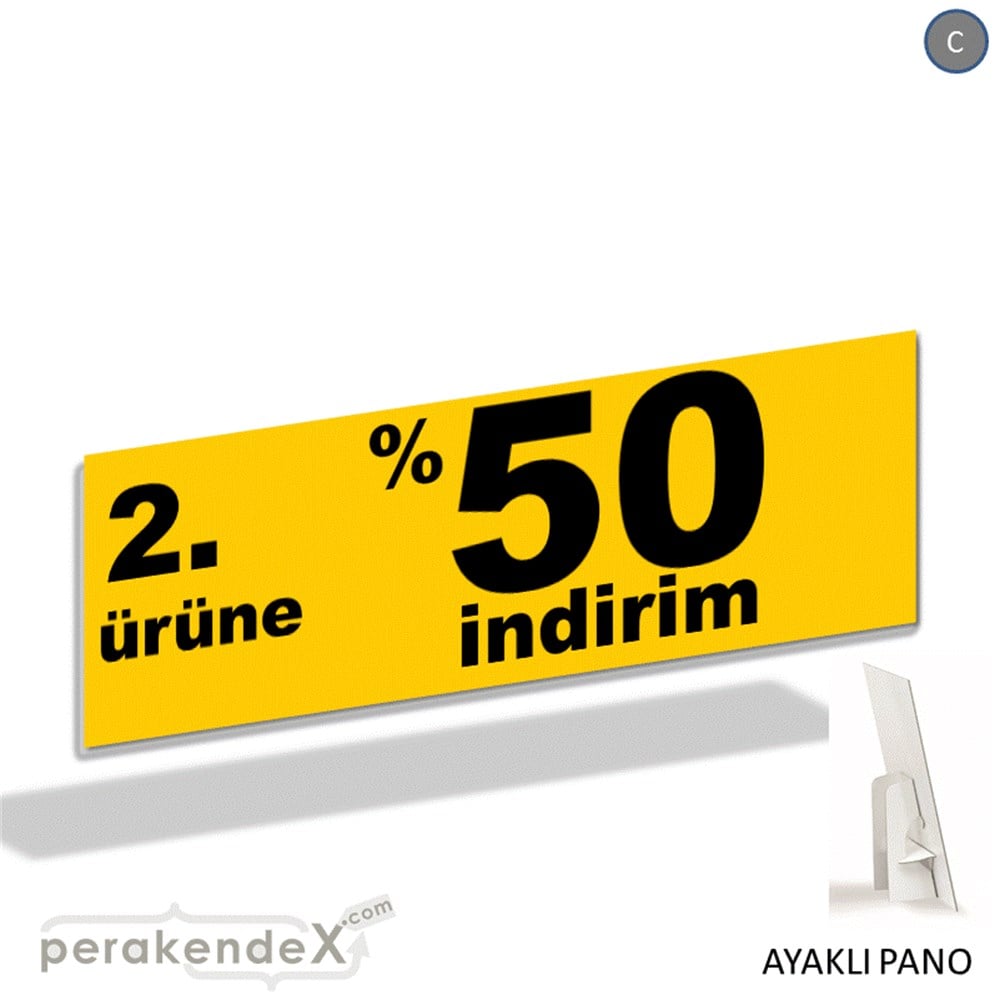 2. ürüne yüzde 50 indirim AYAKLI REKLAM BANNER -dikdörtgen,tek yön baskı