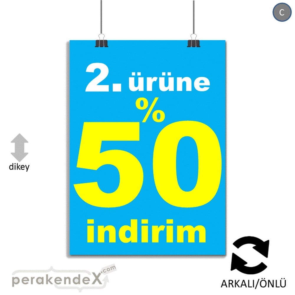 2. ürüne yüzde 50 indirim POSTERİ -dikdörtgen,çift yön baskı