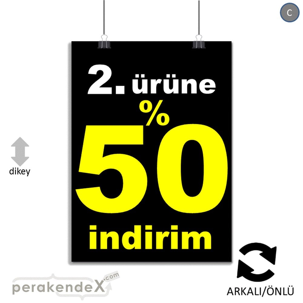 2. ürüne yüzde 50 indirim POSTERİ -dikdörtgen,çift yön baskı
