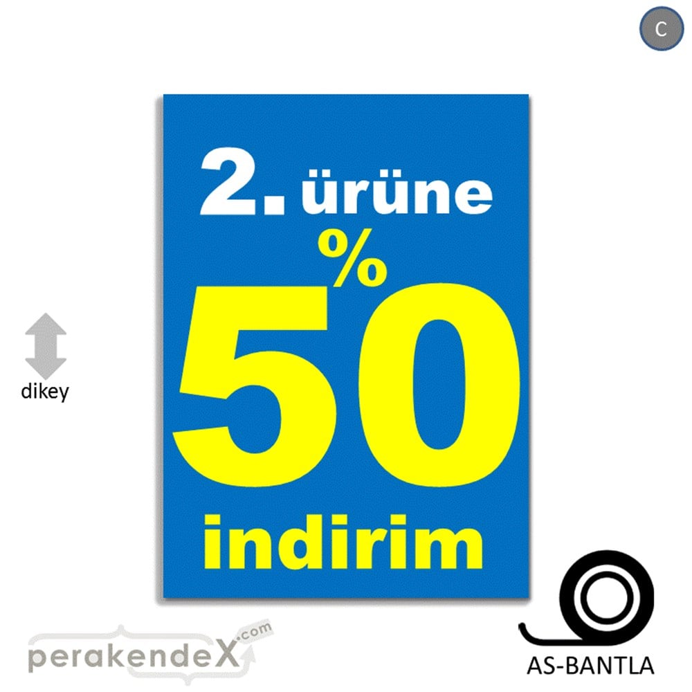 2. ürüne yüzde 50 indirim POSTERİ -dikdörtgen,tek yön baskı