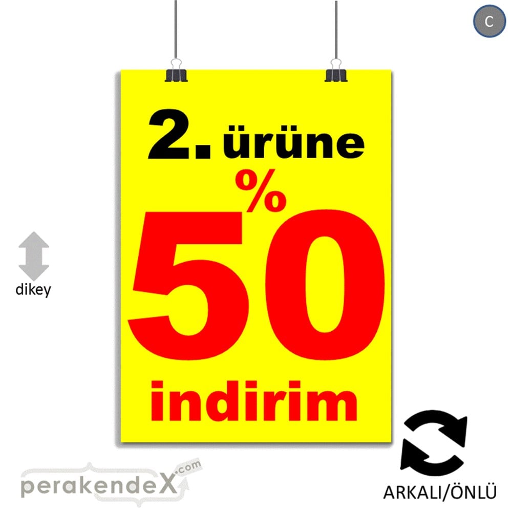 2. ürüne yüzde 50 indirim POSTERİ -dikdörtgen,çift yön baskı