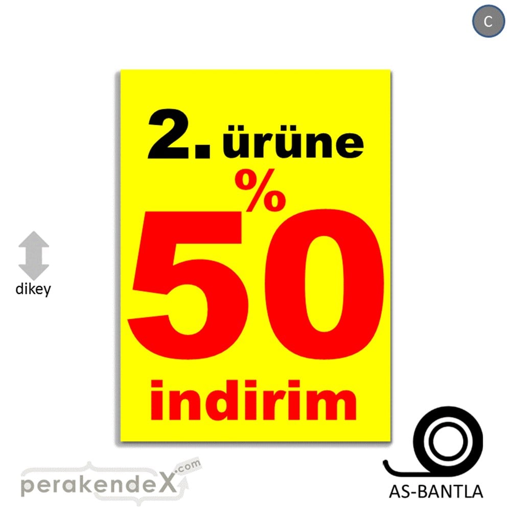 2. ürüne yüzde 50 indirim POSTERİ -dikdörtgen,tek yön baskı