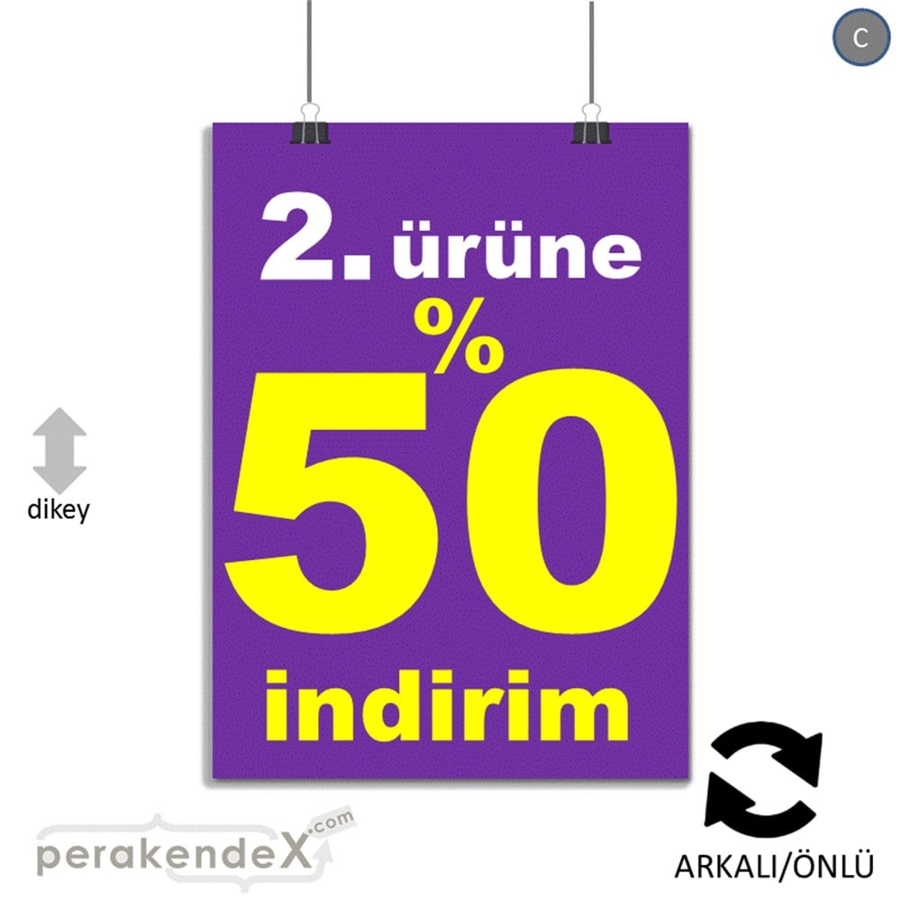 2. ürüne yüzde 50 indirim POSTERİ -dikdörtgen,çift yön baskı
