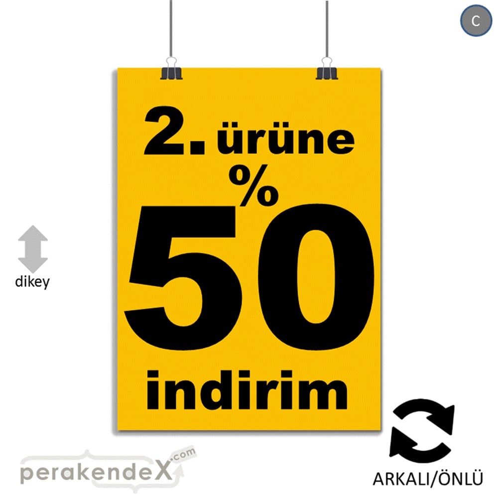 2. ürüne yüzde 50 indirim POSTERİ -dikdörtgen,çift yön baskı