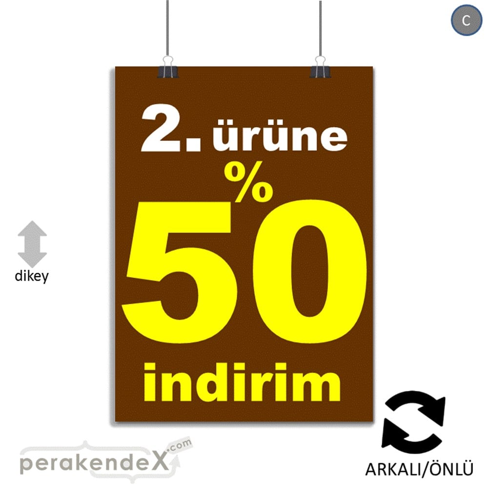 2. ürüne yüzde 50 indirim POSTERİ -dikdörtgen,çift yön baskı