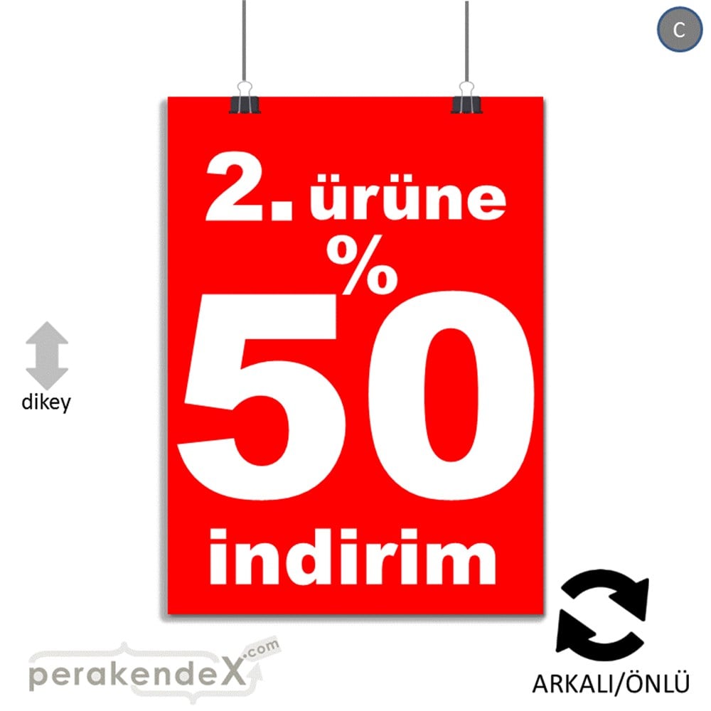2. ürüne yüzde 50 indirim POSTERİ -dikdörtgen,çift yön baskı