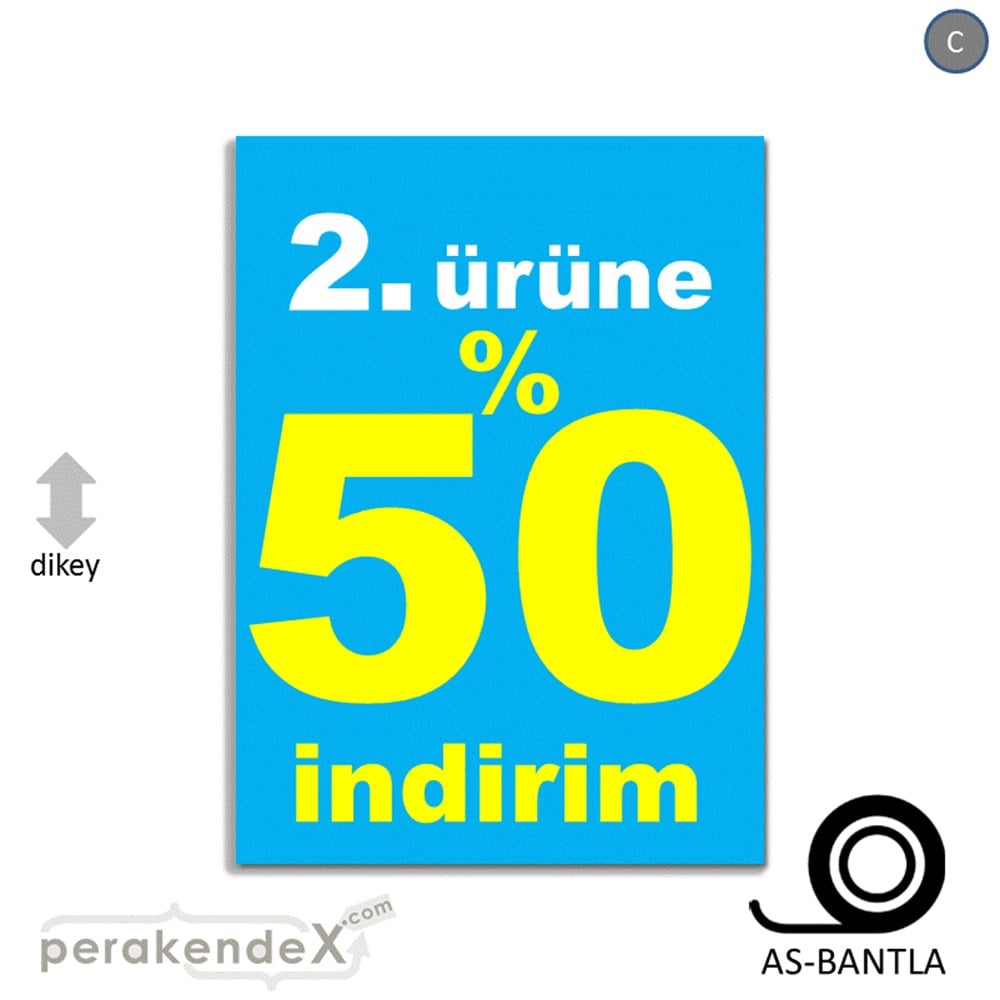 2. ürüne yüzde 50 indirim POSTERİ -dikdörtgen,tek yön baskı